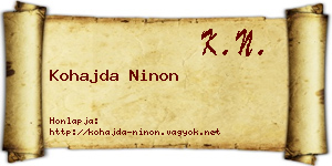 Kohajda Ninon névjegykártya